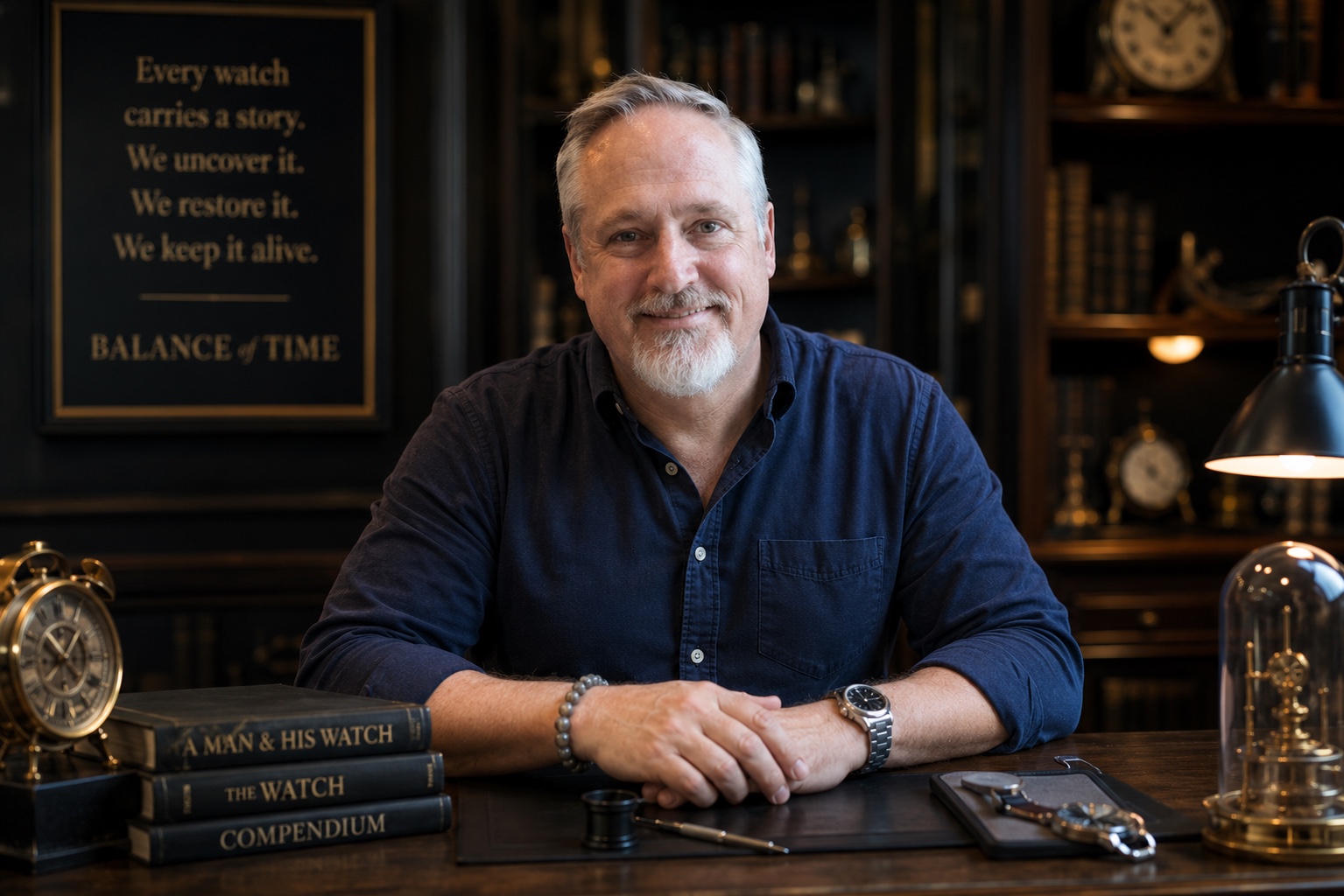 Eric Auffhammer, founder of Balance of Time, in the workshop